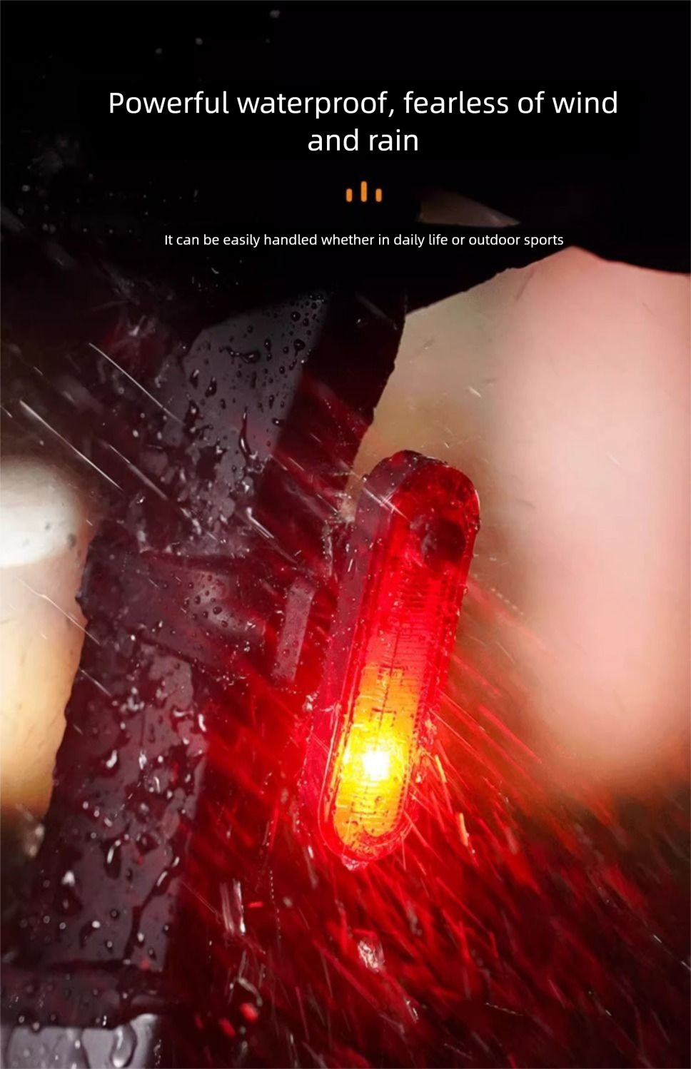 Bicycle Heart-shaped Tail Light Led Rechargeable Safety Warning Lamp_voghion.com