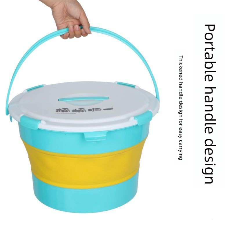 Secchio pieghevole da esterno con coperchio bacino portatile_voghion.com