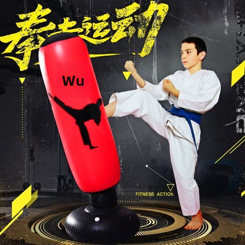 Inflatable Kids Punching Bag Free Standing Boxing Training Toy_voghion.com