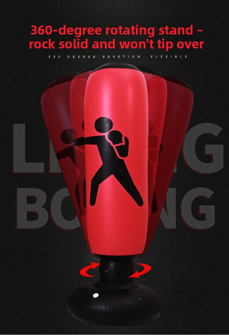 Inflatable Kids Punching Bag Free Standing Boxing Training Toy_voghion.com