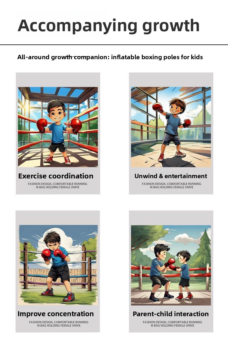 Inflatable Kids Punching Bag Free Standing Boxing Training Toy_voghion.com