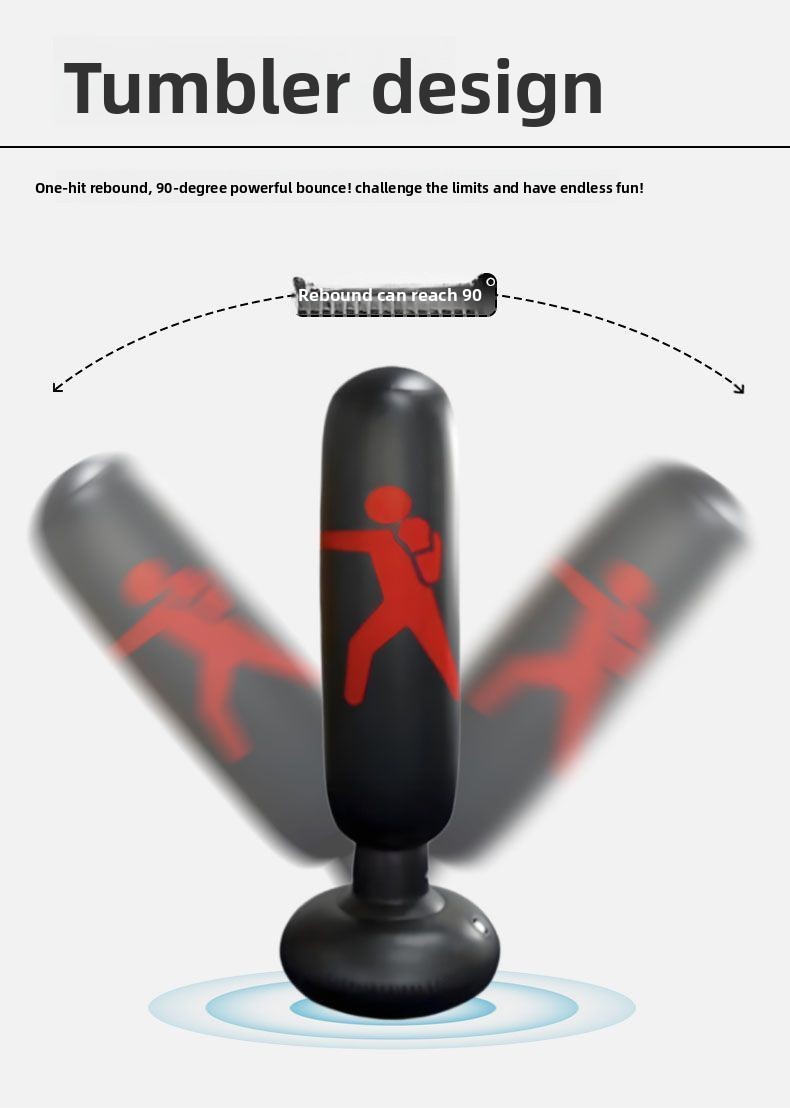 Inflatable Kids Punching Bag Free Standing Boxing Training Toy_voghion.com