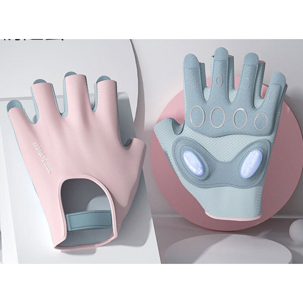 Fitnesshandschoenen tegen eelt voor dames, dunne antislip handschoenen met halve vingers, geschikt voor yoga, fietsen, training en optrekstangen._voghion.com