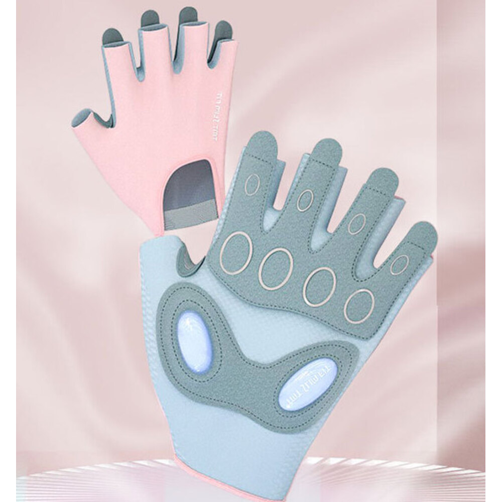 Fitnesshandschoenen tegen eelt voor dames, dunne antislip handschoenen met halve vingers, geschikt voor yoga, fietsen, training en optrekstangen._voghion.com