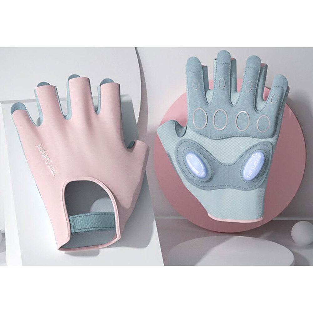 Rękawiczki fitness antypoślizgowe damskie na pół palca, cienkie, antypoślizgowe, do jogi, na rower, do ćwiczeń, drążek do podciągania_voghion.com
