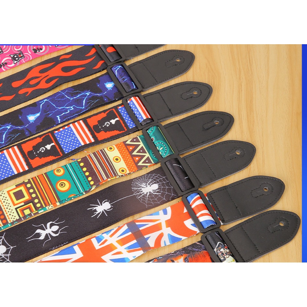 Folk Ethnic Style, Widened Acoustic Shoulder Electric Guitar Polyester Strap, Printed Strap_voghion.com
