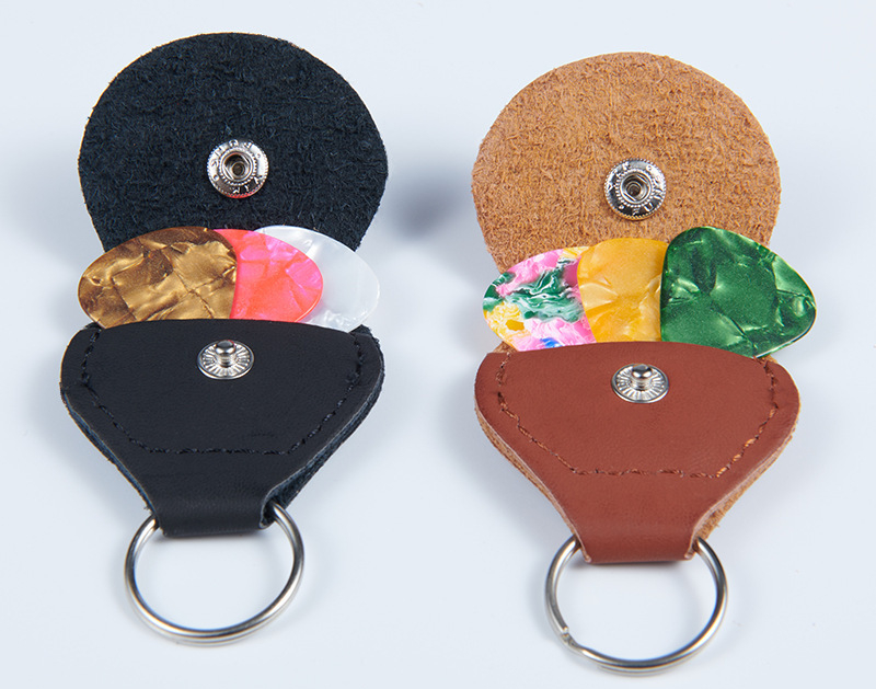 Tasche aus PU-Leder, Schlüsselanhänger, Aufbewahrung, Gitarrenplektrum-Etui_voghion.com
