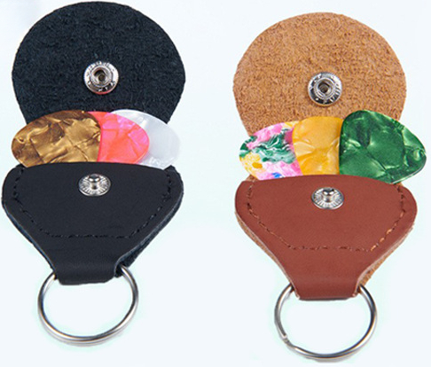 Tasche aus PU-Leder, Schlüsselanhänger, Aufbewahrung, Gitarrenplektrum-Etui_voghion.com