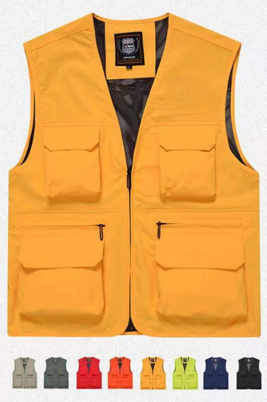 Outdoor visvest met meerdere zakken, sneldrogend, lichtgewicht waterdicht wandelvest, uniform voor groepen, werkkleding voor mannen_voghion.com