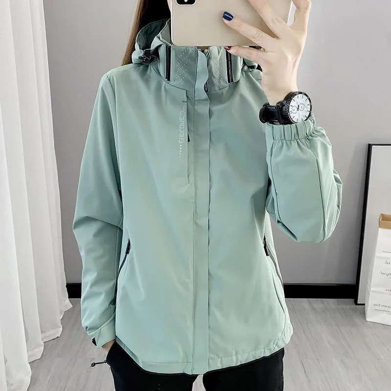 2024 Spring Autumn Outdoor Thin Jacket For Men Women, Waterproof And Windproof, Solid Color Hooded Jacket, Can Be_voghion.com
