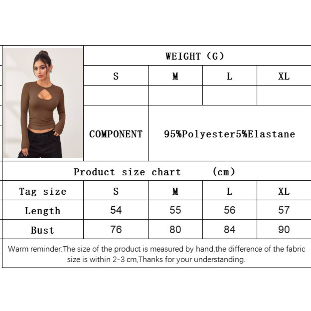 Voya Women's Simple And Versatile T-shirt For Spring And Summer Casual Commuting, Long Sleeved Slim Fit Solid Color Top For Interior Wear_ecoleips.com