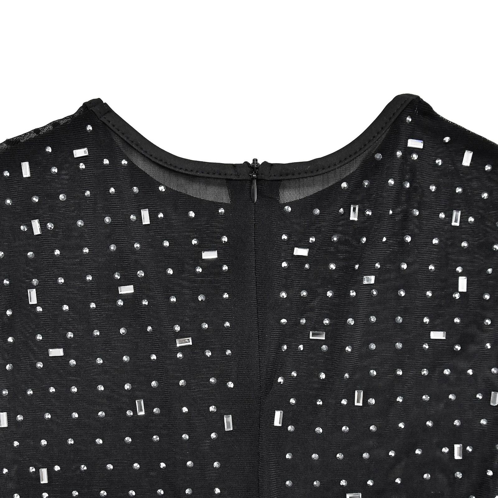 Women's Dress Long Sleeve Mesh Rhinestone Solid Colour Elegant_voghion.com
