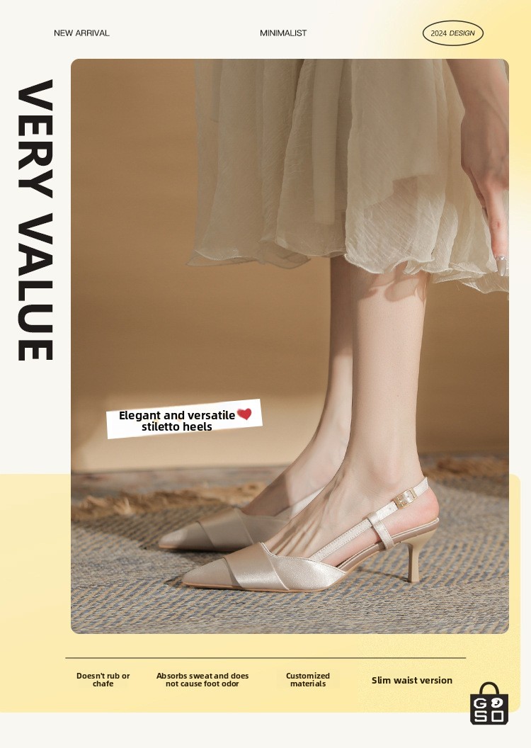 French Satin Toe High-heeled Sandals, Socialite Slim Heels, Banquet Dress Shoes_vogvips.com