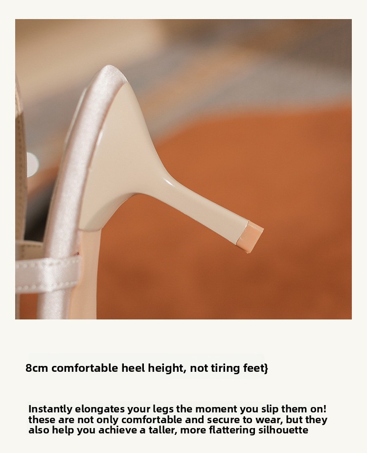 French Satin Toe High-heeled Sandals, Socialite Slim Heels, Banquet Dress Shoes_vogvips.com