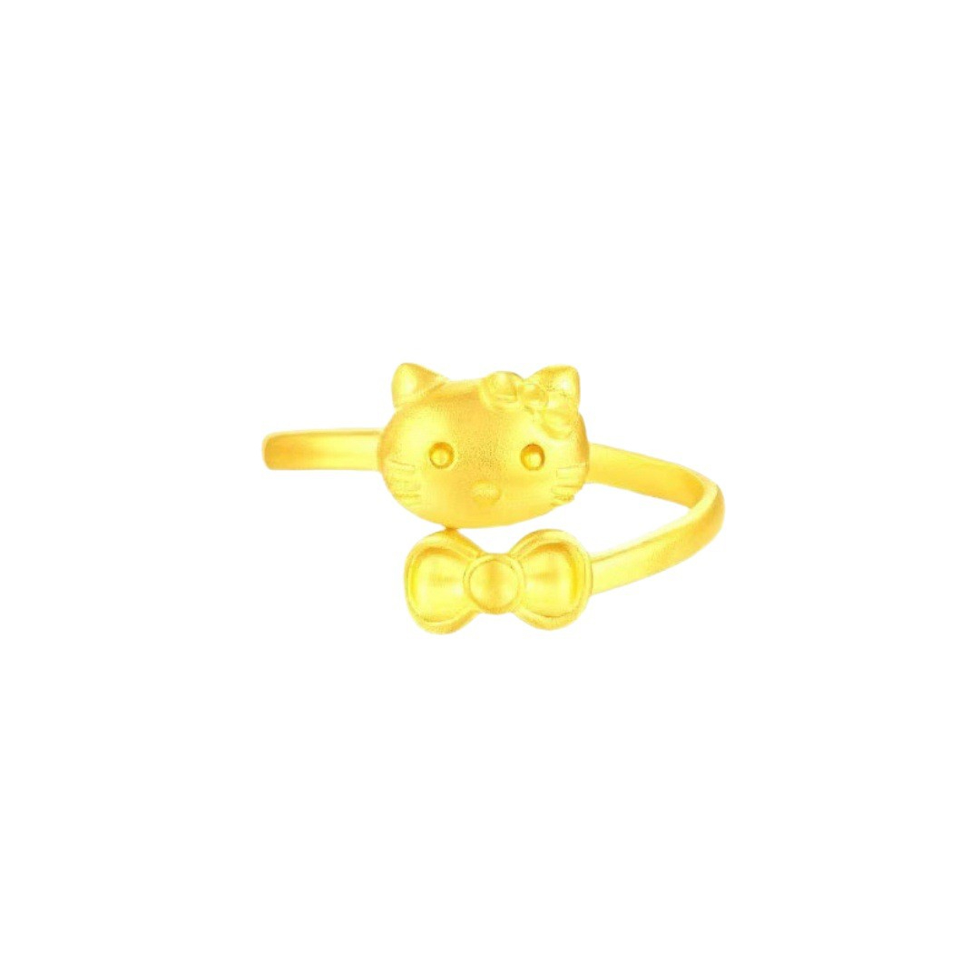 Dezelfde stijl als de Kitty Cat-ring van de juwelier, schattige verstelbare open ring met cartoonprint voor de wijsvinger, Valentijnsdag._voghion.com