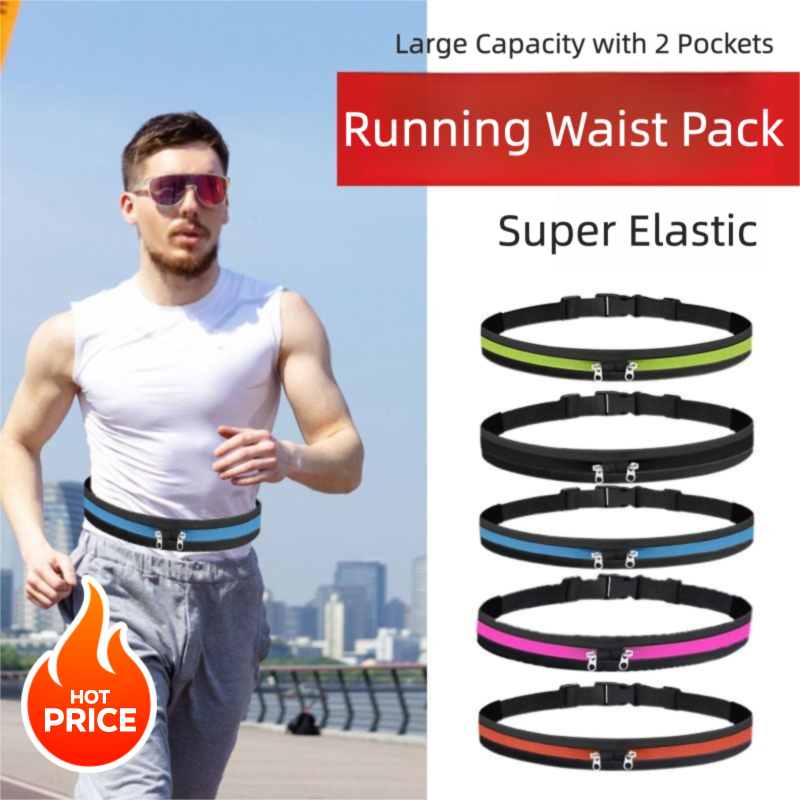 (1+1)Sports Running Women, Mobile Phone Waist Bag For Men, Marathon Equipment, Fitness Ultra-thin Elastic Invisible Belt_voghion.com
