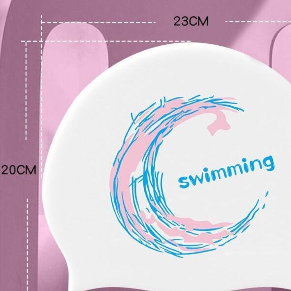 Fashionable Printed Non-slip Silicone Swim Cap, Medium Width 23cm, Size, Highly Elastic, Waterproof, Suitable For Large_voghion.com