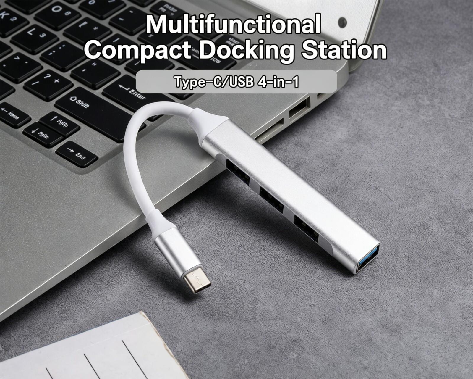2.0 USB Type-C Hub Docking Station Expander 4-in-1 Computer Splitter U Disk 3.0 Adapter_voghion.com