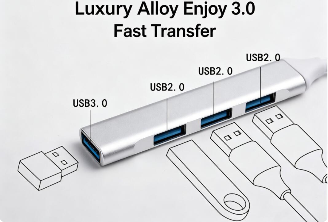 2.0 USB Type-C Hub Docking Station Expander 4-in-1 Computer Splitter U Disk 3.0 Adapter_voghion.com