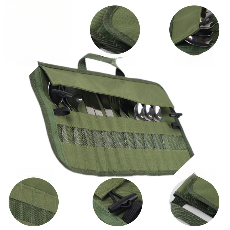 Sac de rangement pliable pour couverts de camping pique-nique_voghion.com