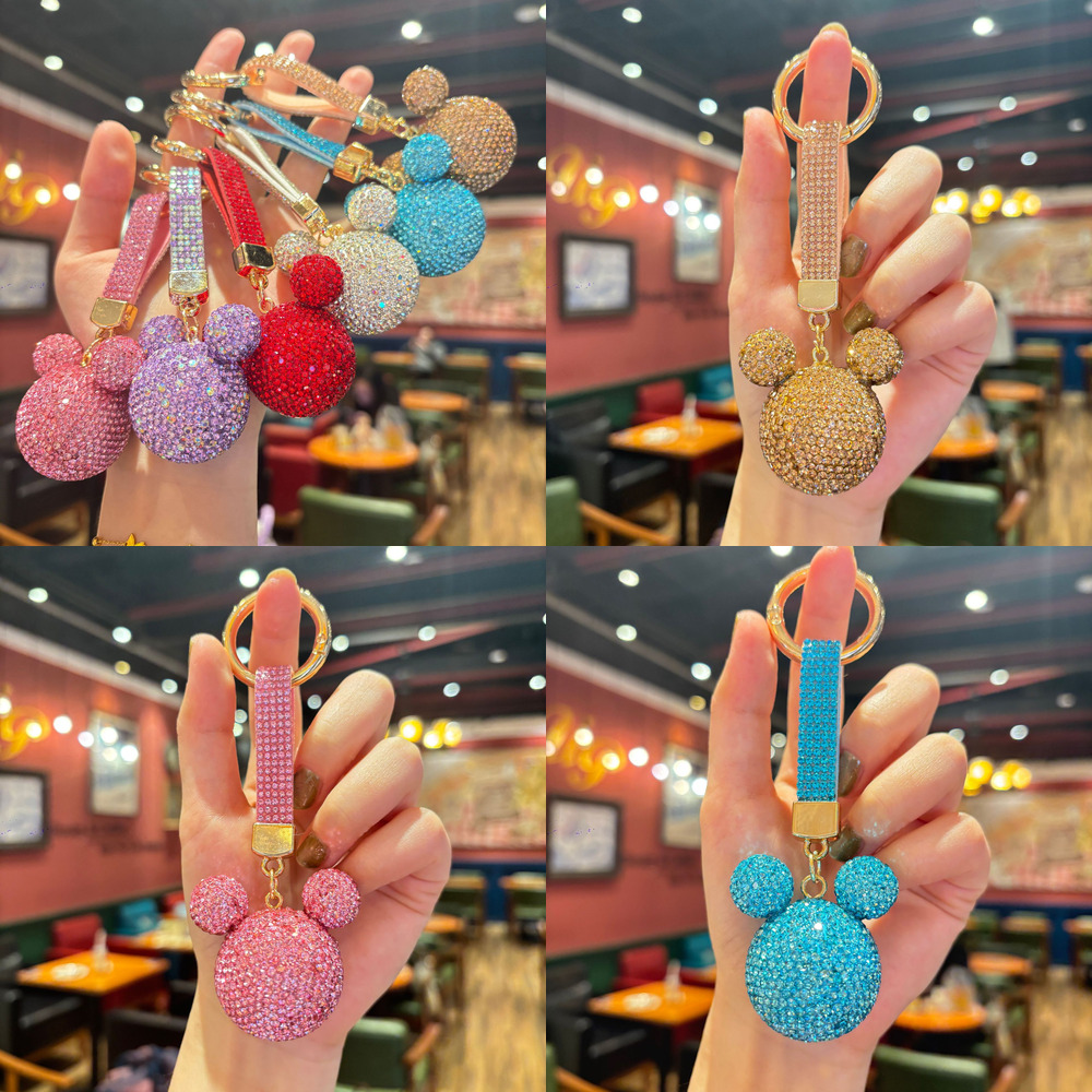 Cross-Border Designer Bags Hot-Selling Diamond-Encrusted Cartoon 3D Mickey Keychain, High-End Rhinestone Bag Top Quality Pendant For Girls, Car_voghion.com