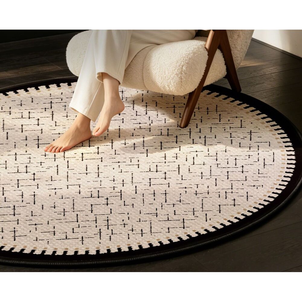 Round Rug, Simple, Water-absorbent, Non-slip Floor Mat, Solid Color, Stain-resistant, Wear-resistant Mat For Bedroom,_voghion.com