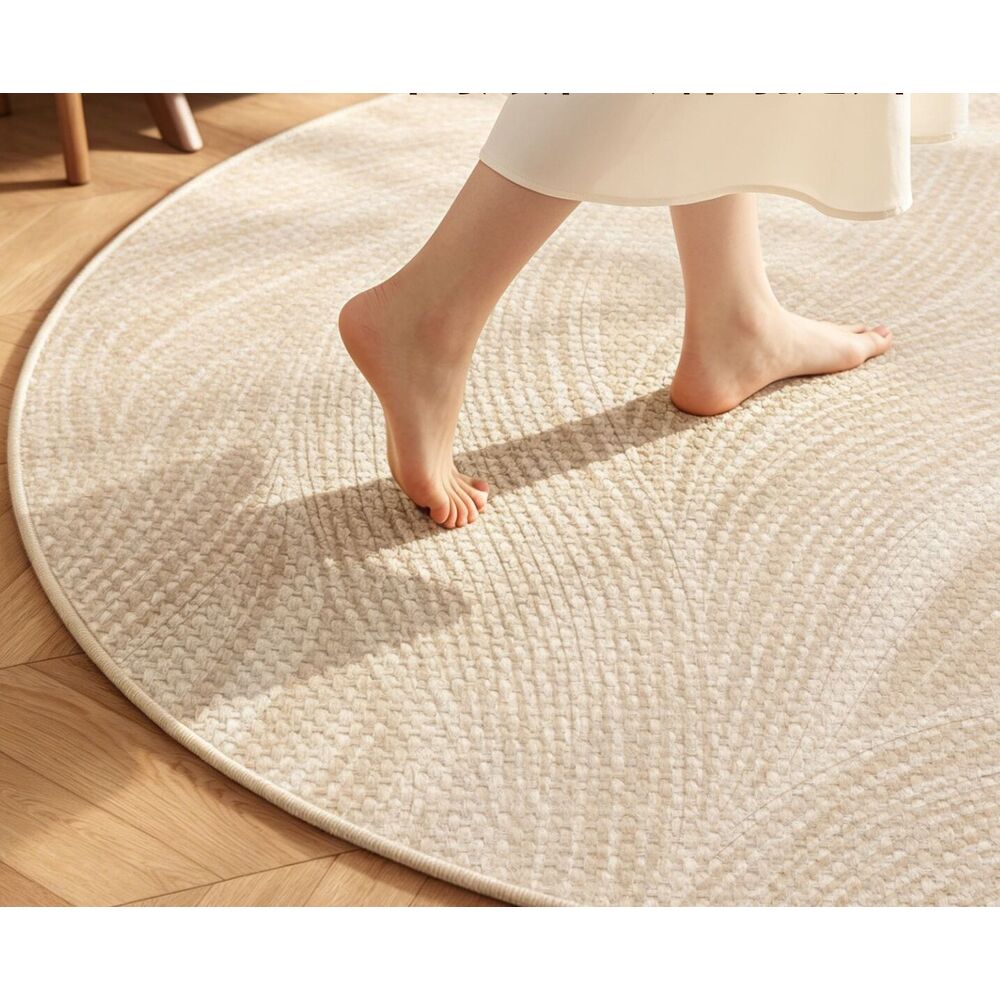 Round Rug, Simple, Water-absorbent, Non-slip Floor Mat, Solid Color, Stain-resistant, Wear-resistant Mat For Bedroom,_voghion.com