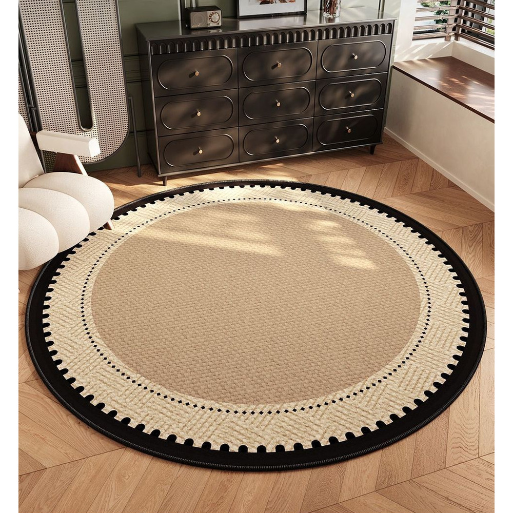 Round Rug For Bedroom Water-absorbent Non-slip Solid Color Mat_voghion.com