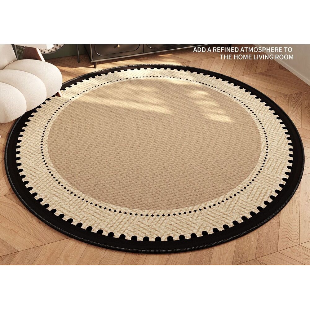 Round Rug For Bedroom Water-absorbent Non-slip Solid Color Mat_voghion.com