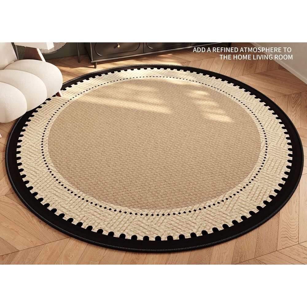 Round Rug For Bedroom Water-absorbent Non-slip Solid Color Mat_voghion.com