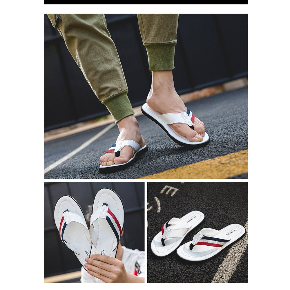 Herren Leder Flip-flops Mit Rutschfester Sohle Für Den Sommer_voghion.com