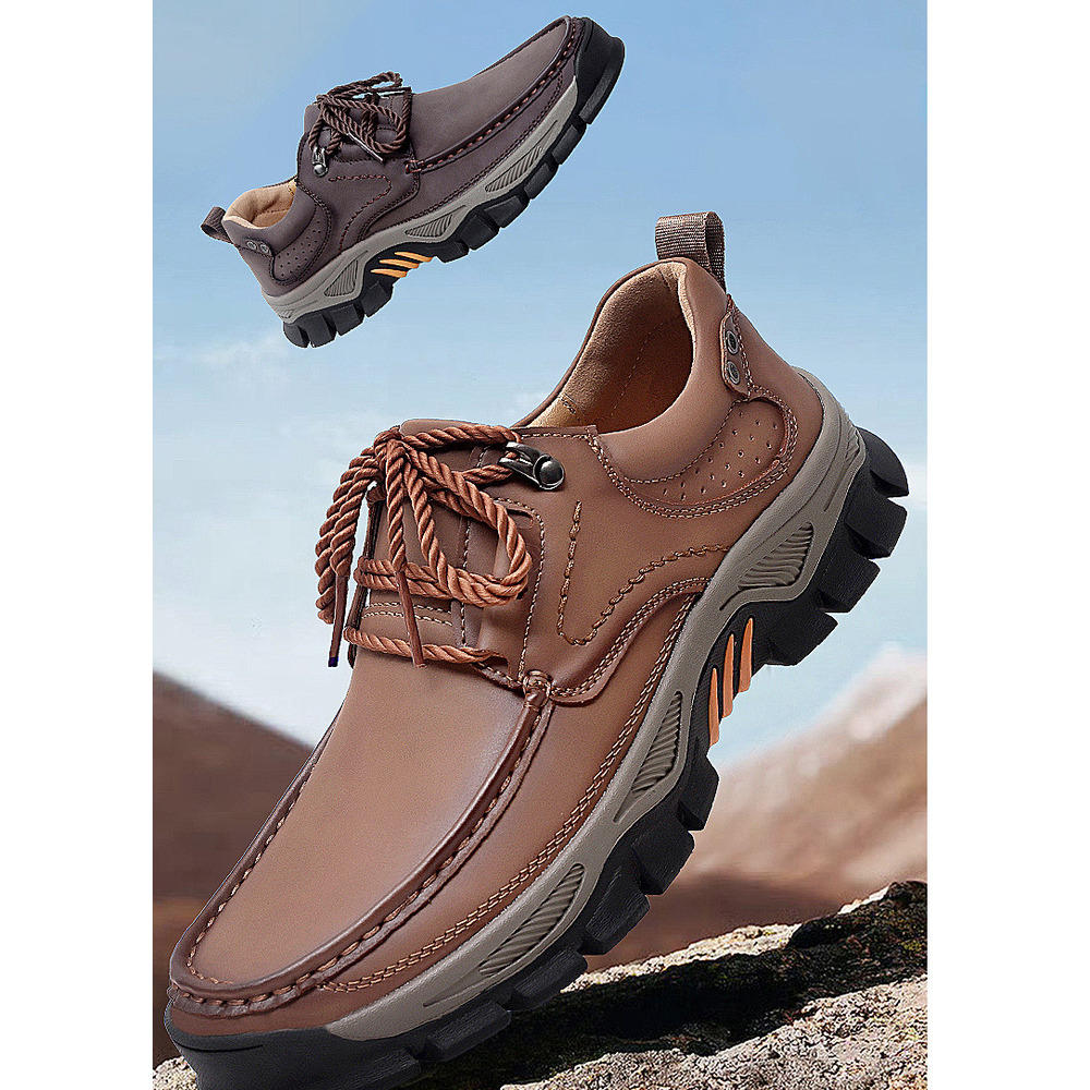 Large Size Driving Men's Outdoor Casual Shoes, Leather Shoes For Middle-aged And Elderly Dads_vogvips.com