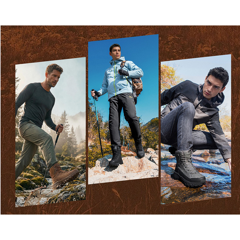 Scarponi da trekking uomo impermeabili a collo alto con cerniera_voghion.com