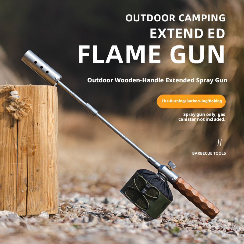 Outdoor Portable Detachable Household Stainless Steel Pig Hair Grill Camping BBQ Igniter Flame Gun_voghion.com