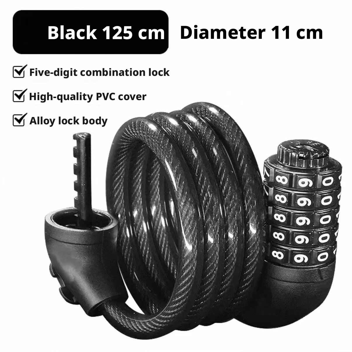 Cadeado para bicicleta com código antirroubo cabo aço para mtb_voghion.com