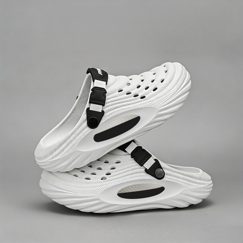 Beach Sandals With A Comfortable Cushioned Feel, Summer Sports Clogs Couples, Closed-toe Slippers For Outdoor Wear,_voghion.com