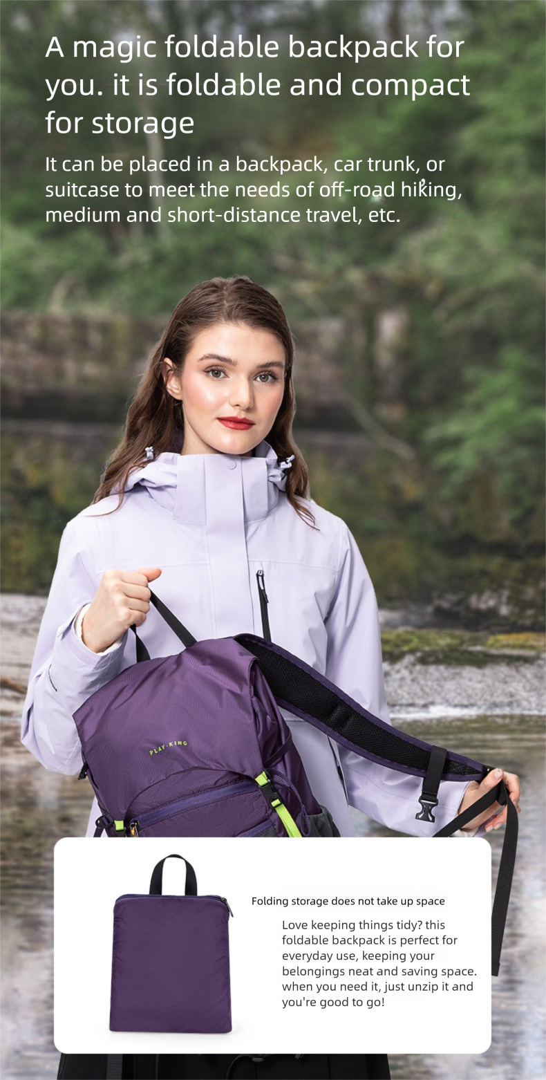 Professional Waterproof Trekking Backpack Lightweight Foldable Bag_voghion.com