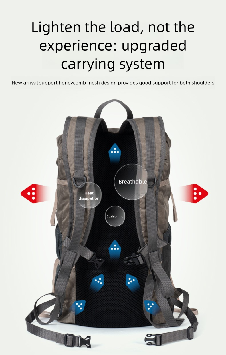Professional Waterproof Trekking Backpack Lightweight Foldable Bag_voghion.com