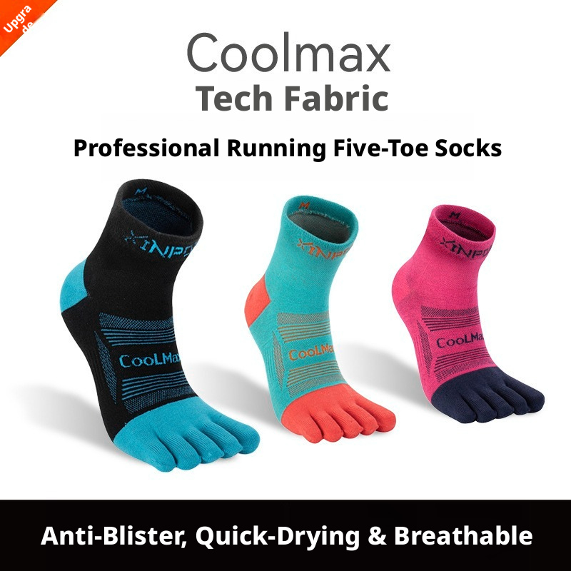 five-toe Professional Running Sports Marathon Breathable Quick-dry Mid-calf Split-toe Socks For Hiking_voghion.com