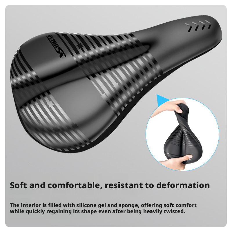 Bicycle Seat Cushion High-elastic Silicone, Breathable, Non-slip Saddle Cover, Prevents Butt Pain, Shock-absorbing_voghion.com