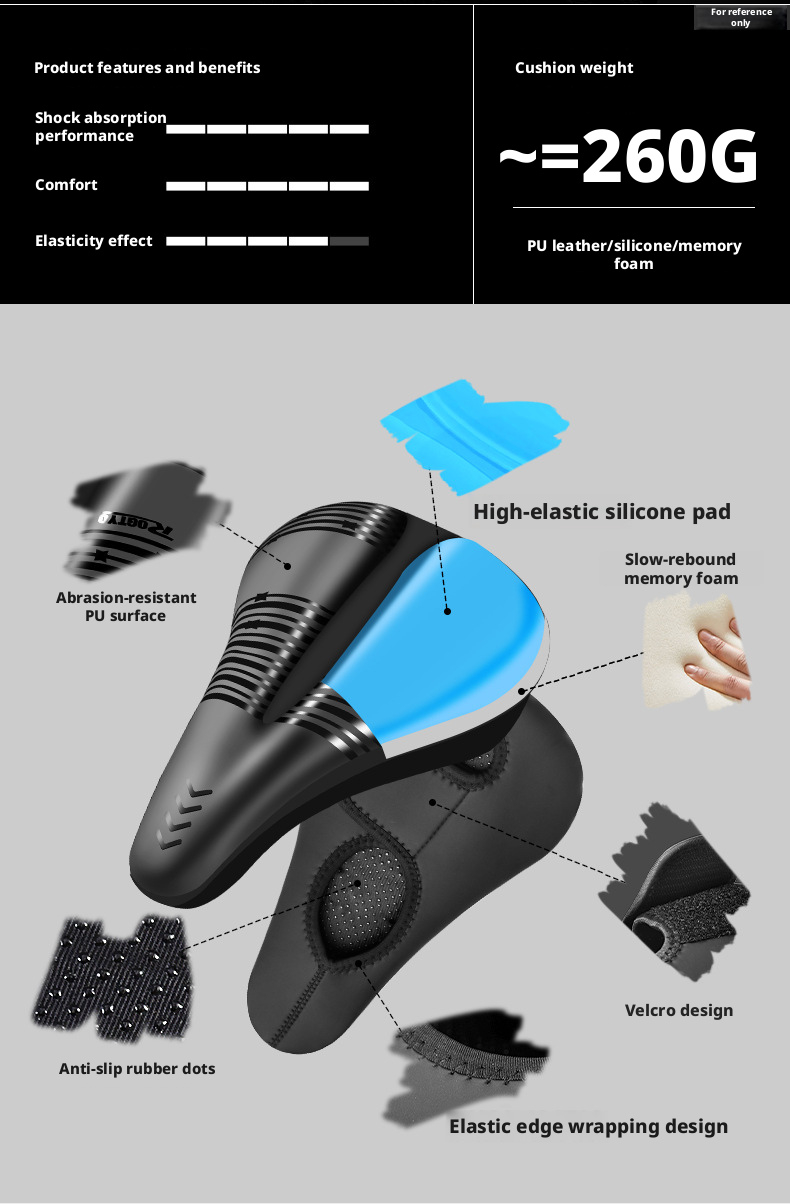 Bicycle Seat Cushion Silicone Shock-absorbing Breathable Saddle Cover_voghion.com