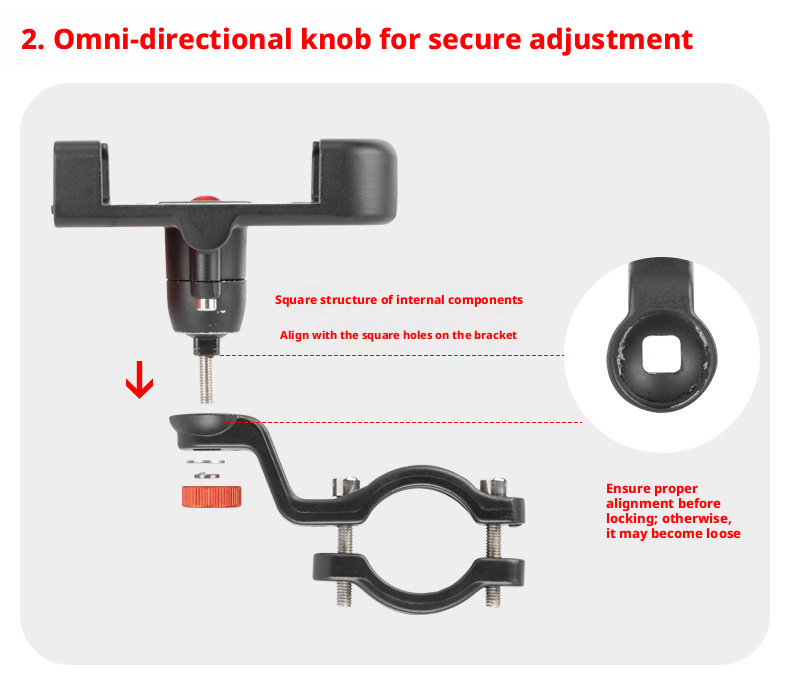 Suporte para celular de bicicleta em alumínio, abraçadeira guidão_voghion.com