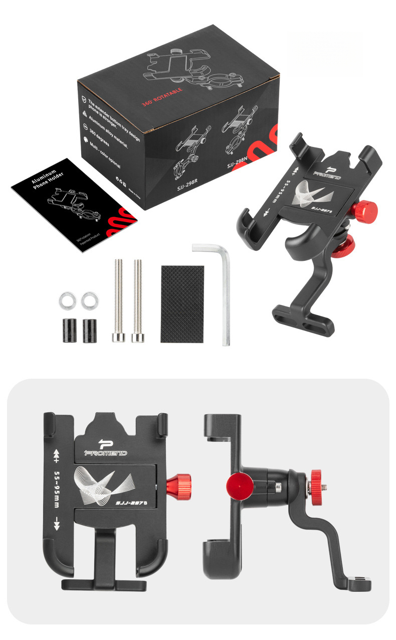 Suporte para celular de bicicleta em alumínio, abraçadeira guidão_voghion.com