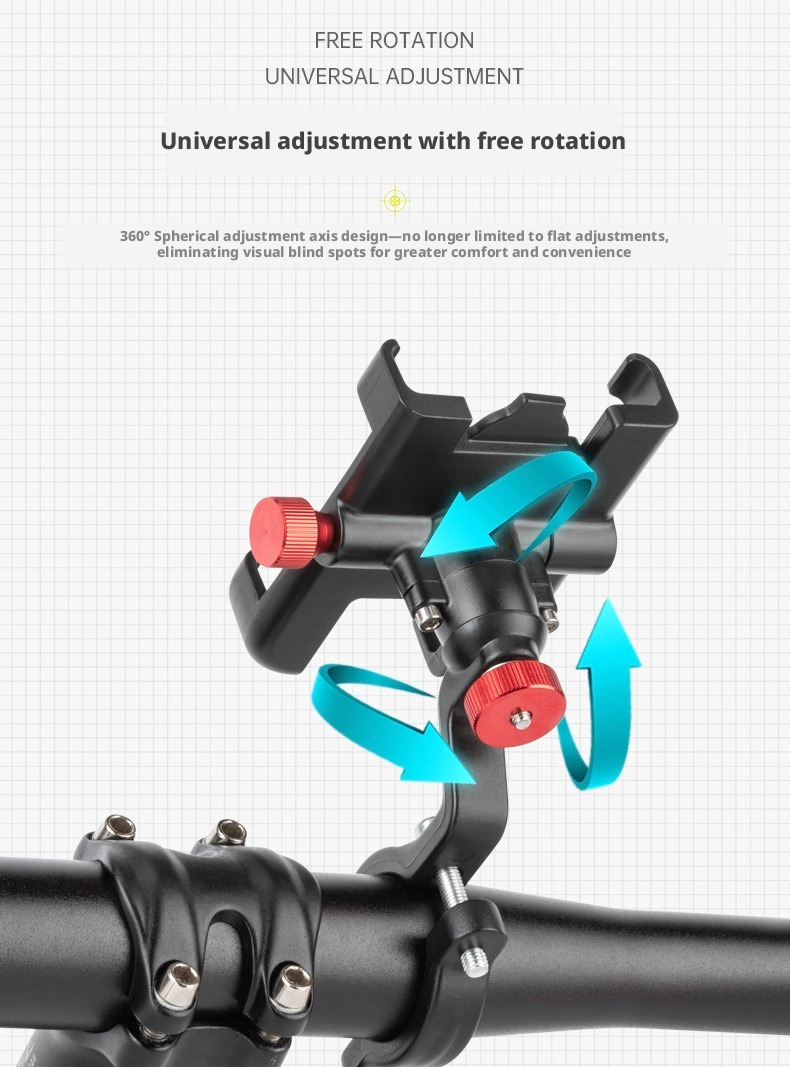 Suporte para celular de bicicleta em alumínio, abraçadeira guidão_voghion.com