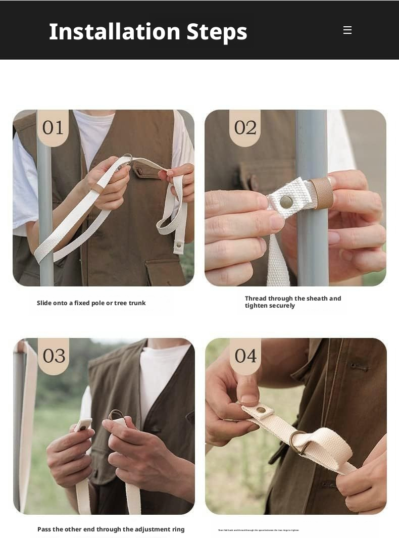 Draagbare camping waslijn van pu leer voor outdoor reizen_voghion.com