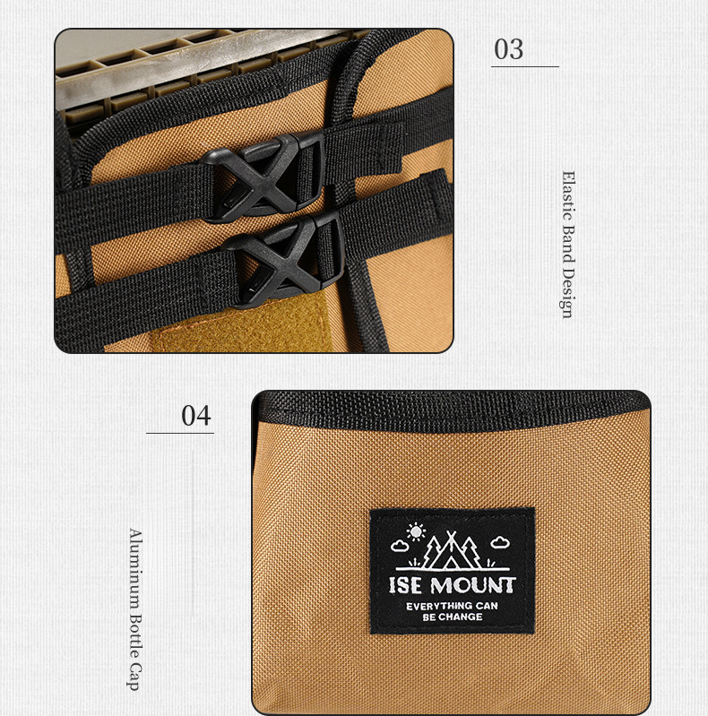 Tabouret de camping pliant avec sac de rangement et poches_voghion.com