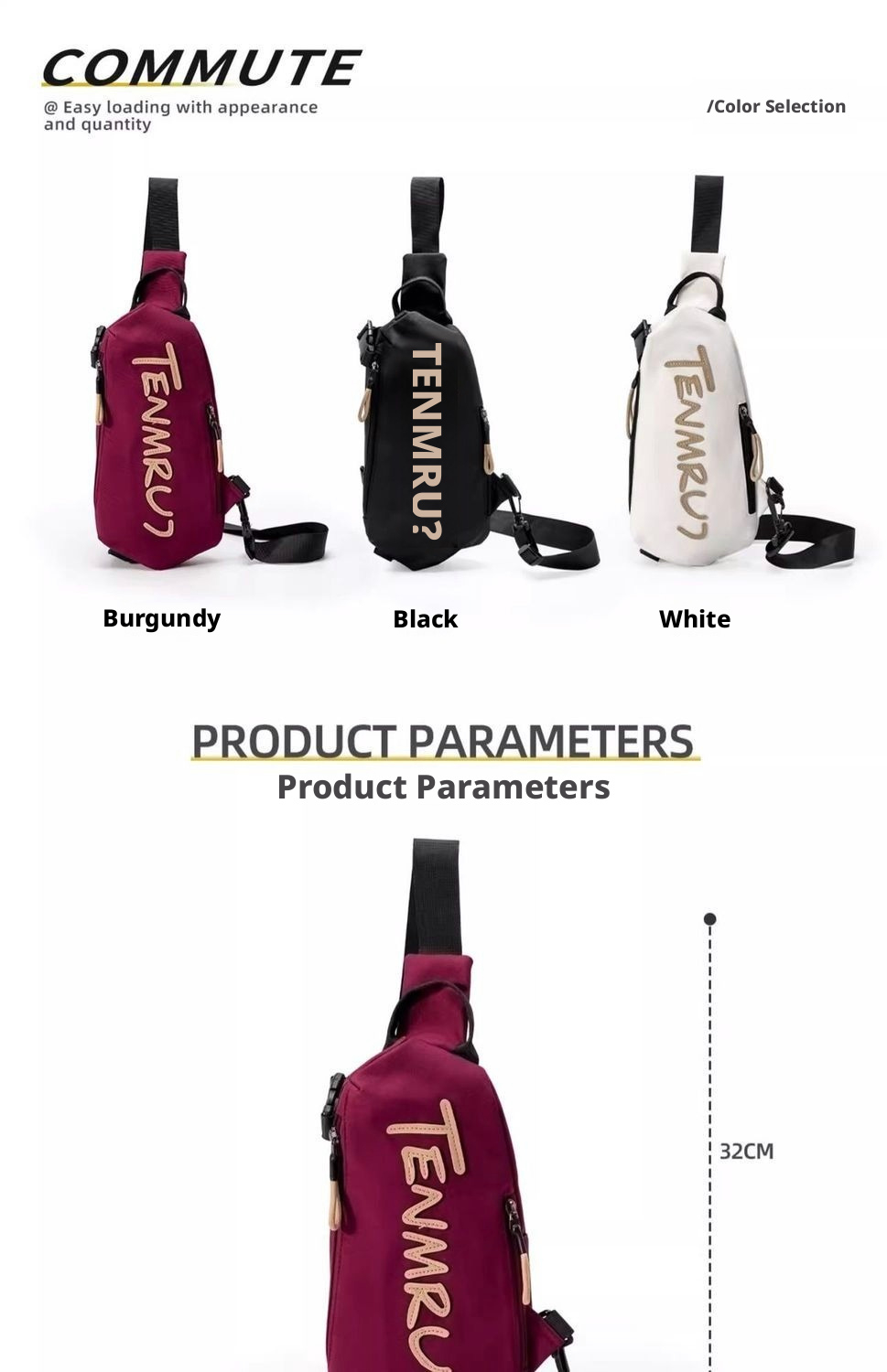 Sac bandoulière imperméable avec sangle ajustable pour voyage_voghion.com