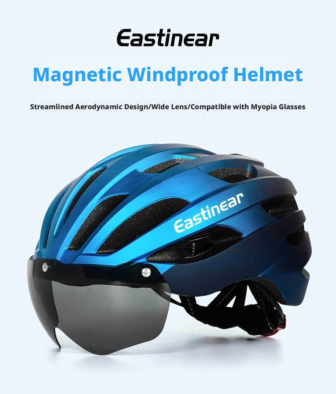Gradient Colour Road & Mountain Bike Helmet With Integrated Goggles_voghion.com