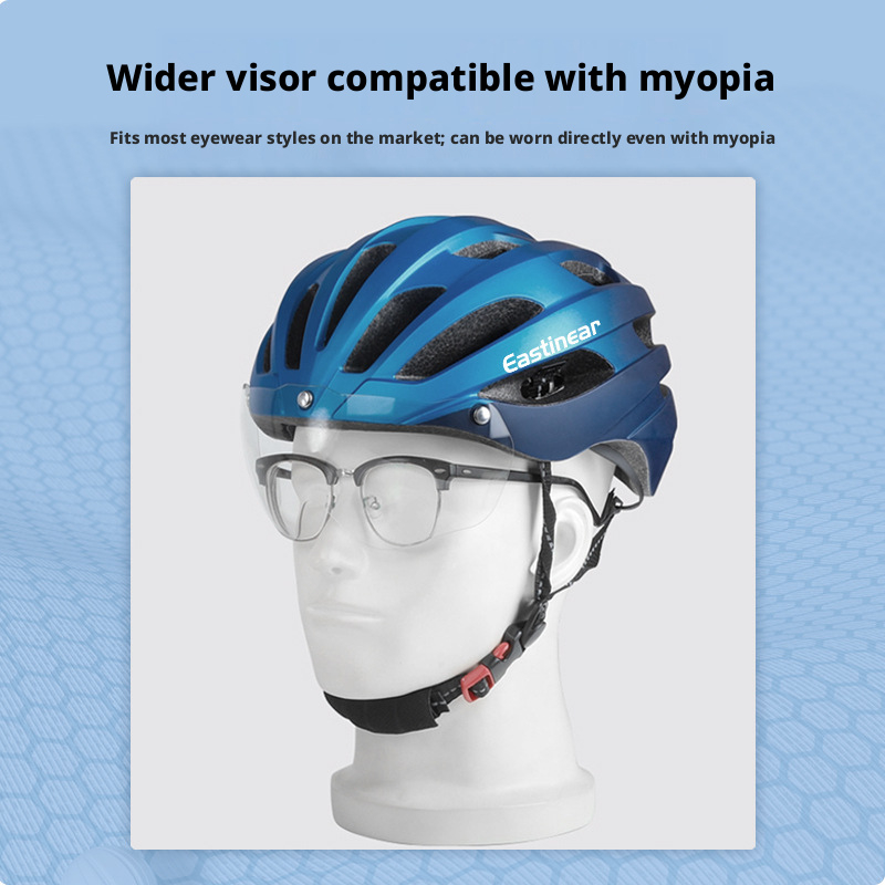 Gradient Color Bicycle Riding With Goggles One-piece Molded Men's And Women's Road Mountain Bike Helmet_voghion.com