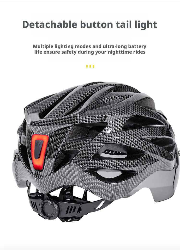 Fahrradhelm Mit Magnetvisier Und Led-licht Für Rennradfahrer_voghion.com